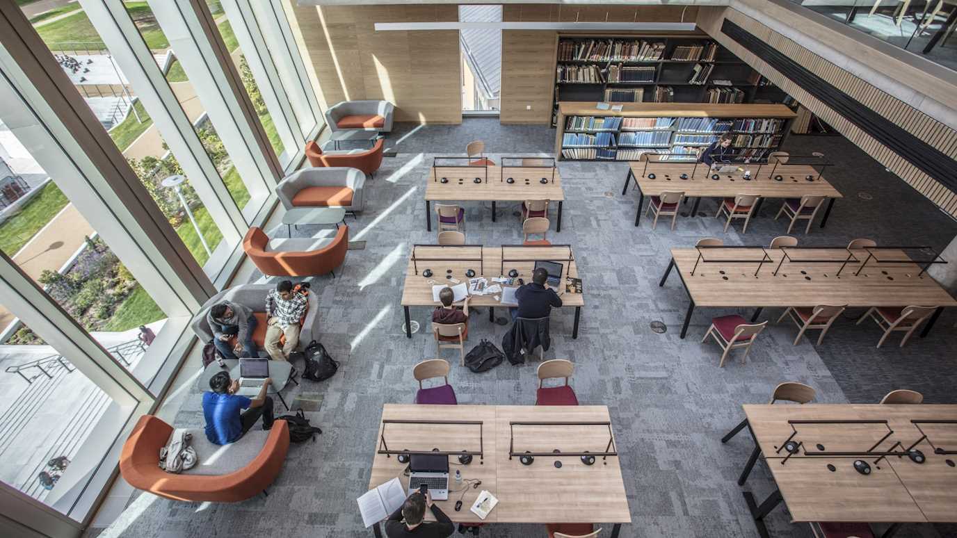 Library study area view