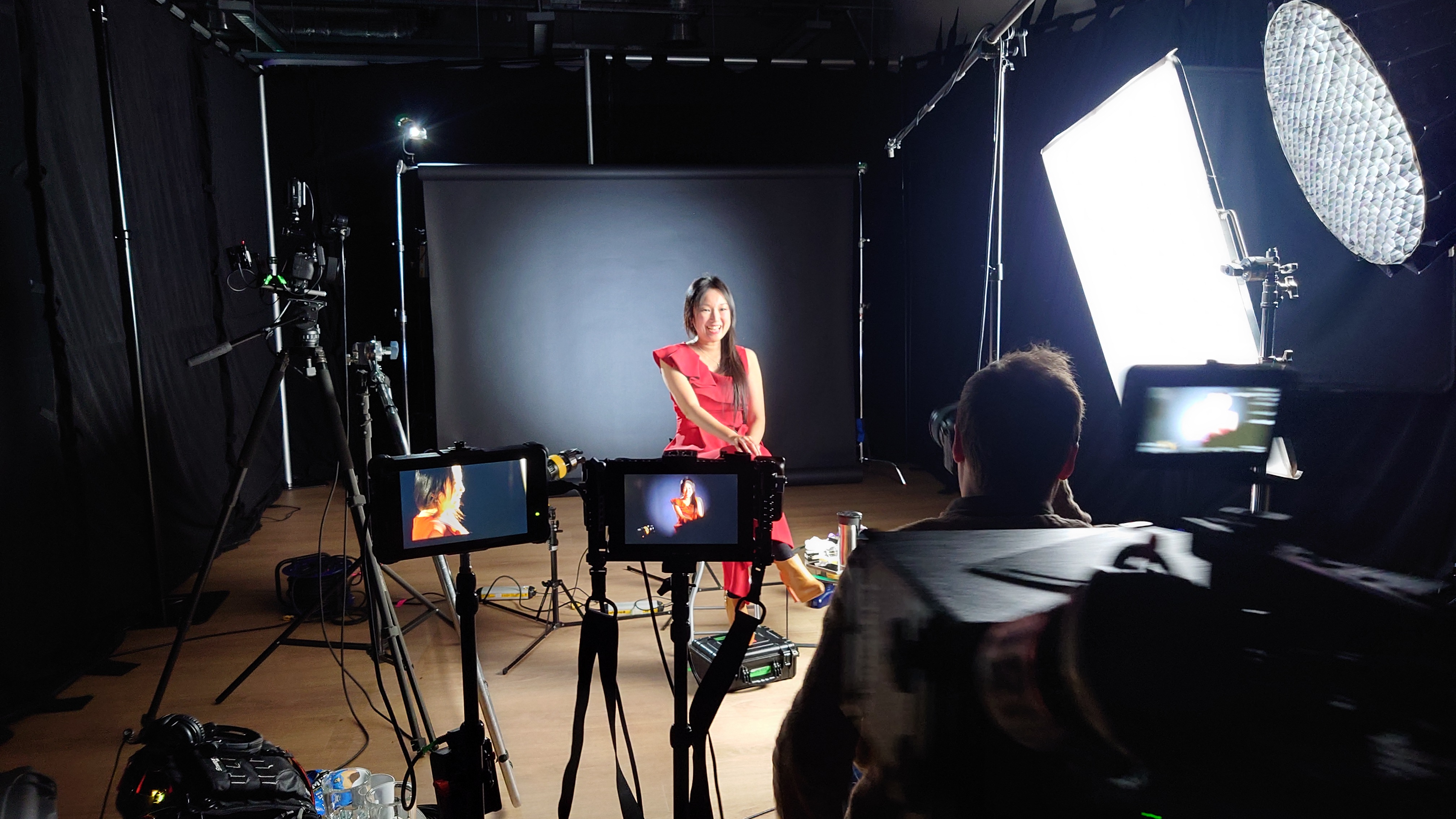 Dr Queenie Chan filming BBC2 Solar System
