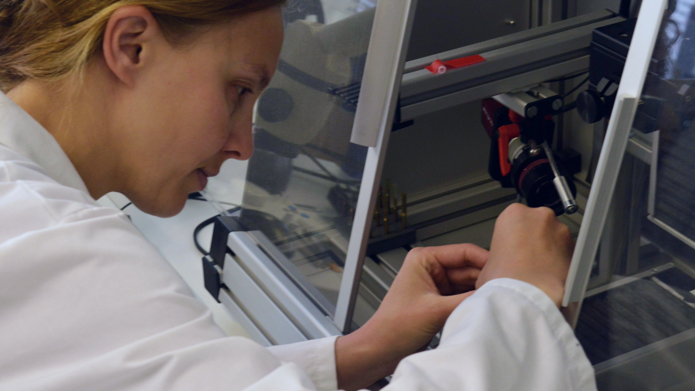 Tina at work in the Seed Biology and Technology Lab 