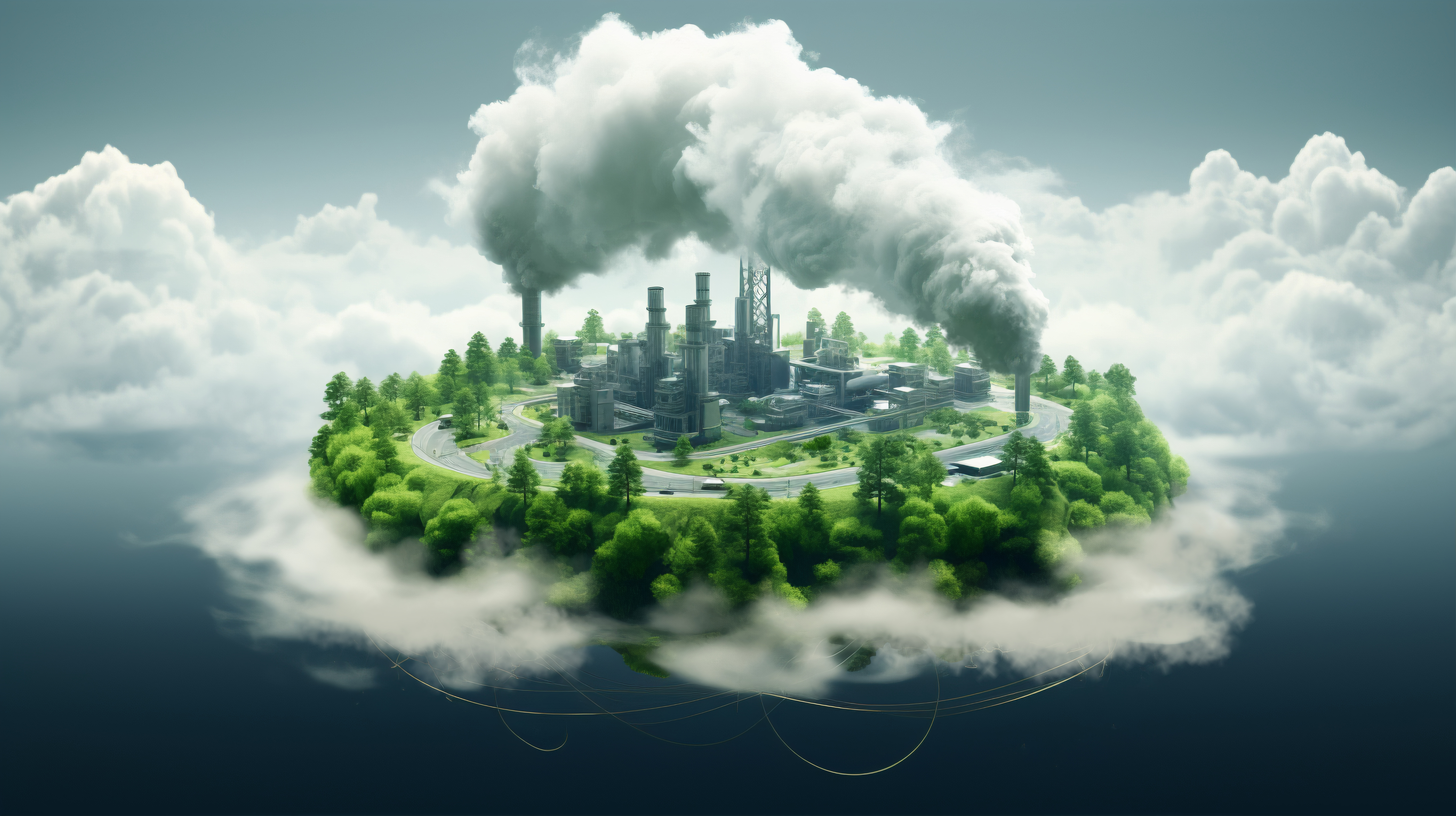 Factory Producing Co2 Pollution